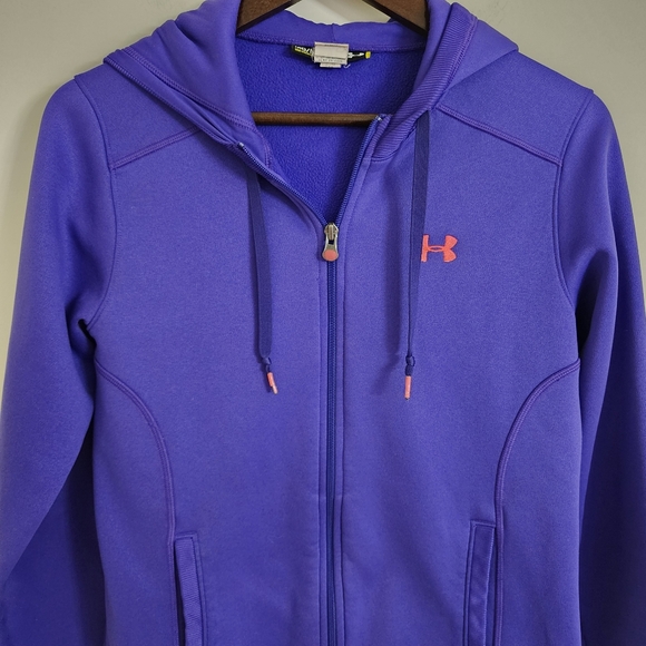 Under Armour Women's Purple Zip-Up Hoodie Sweater Medium Athleisure Casual Gorp - Picture 3 of 11